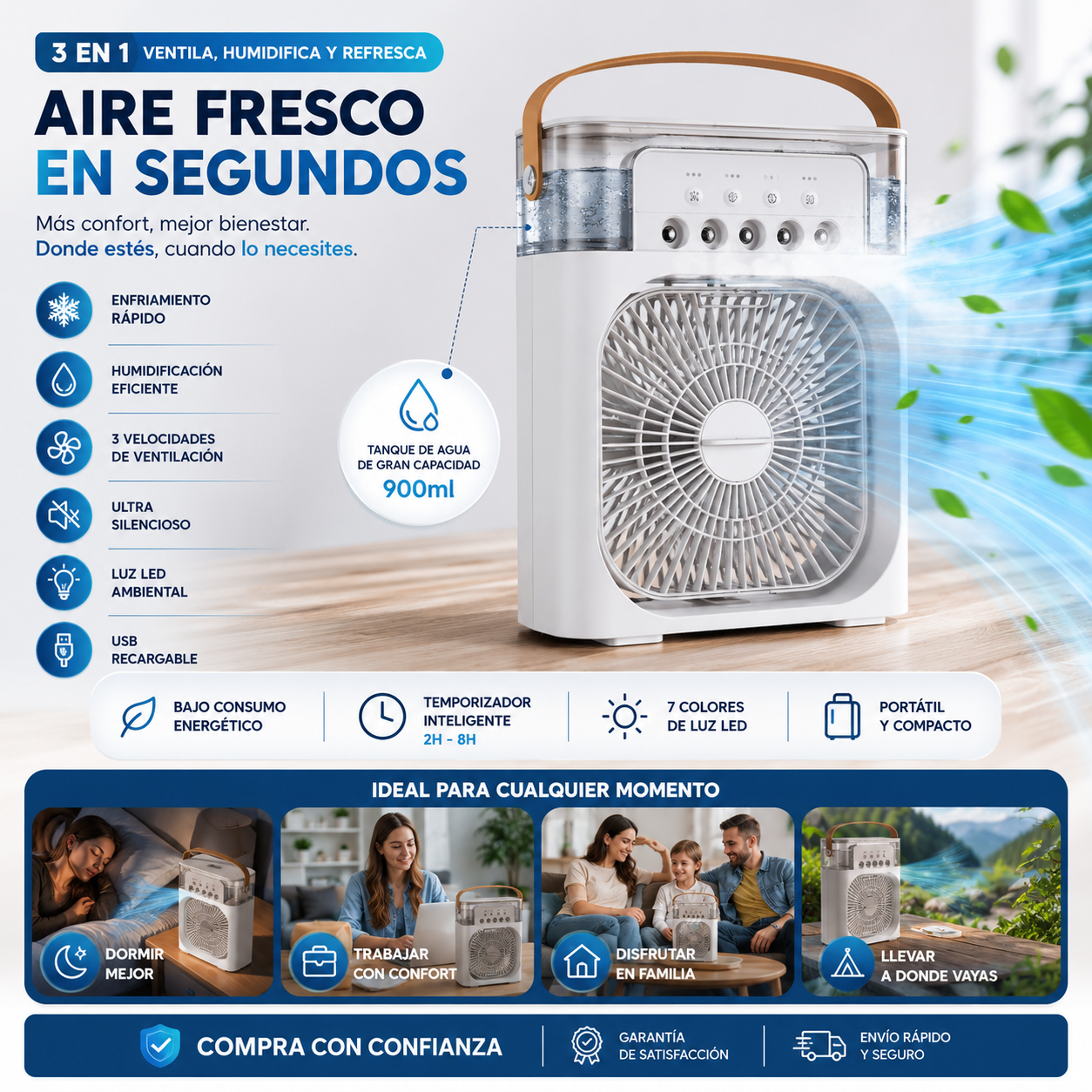 Mini aire acondicionado portatil, Enfriador De Aire Portátil