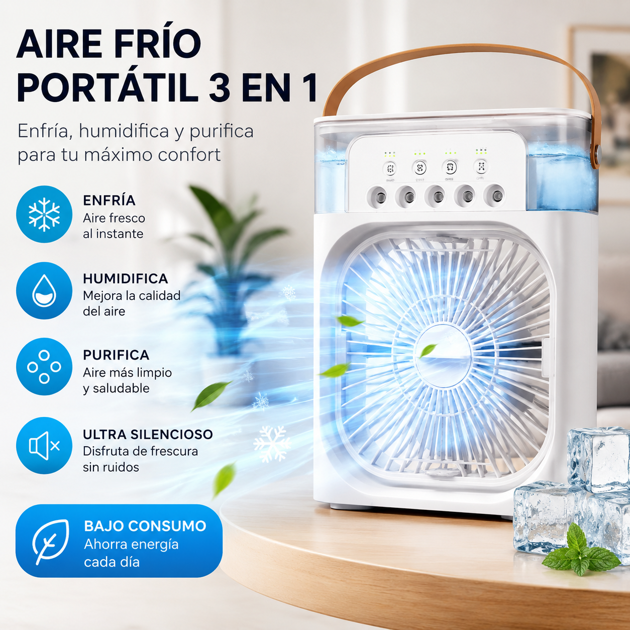 Aire Frío Portátil 3 en 1